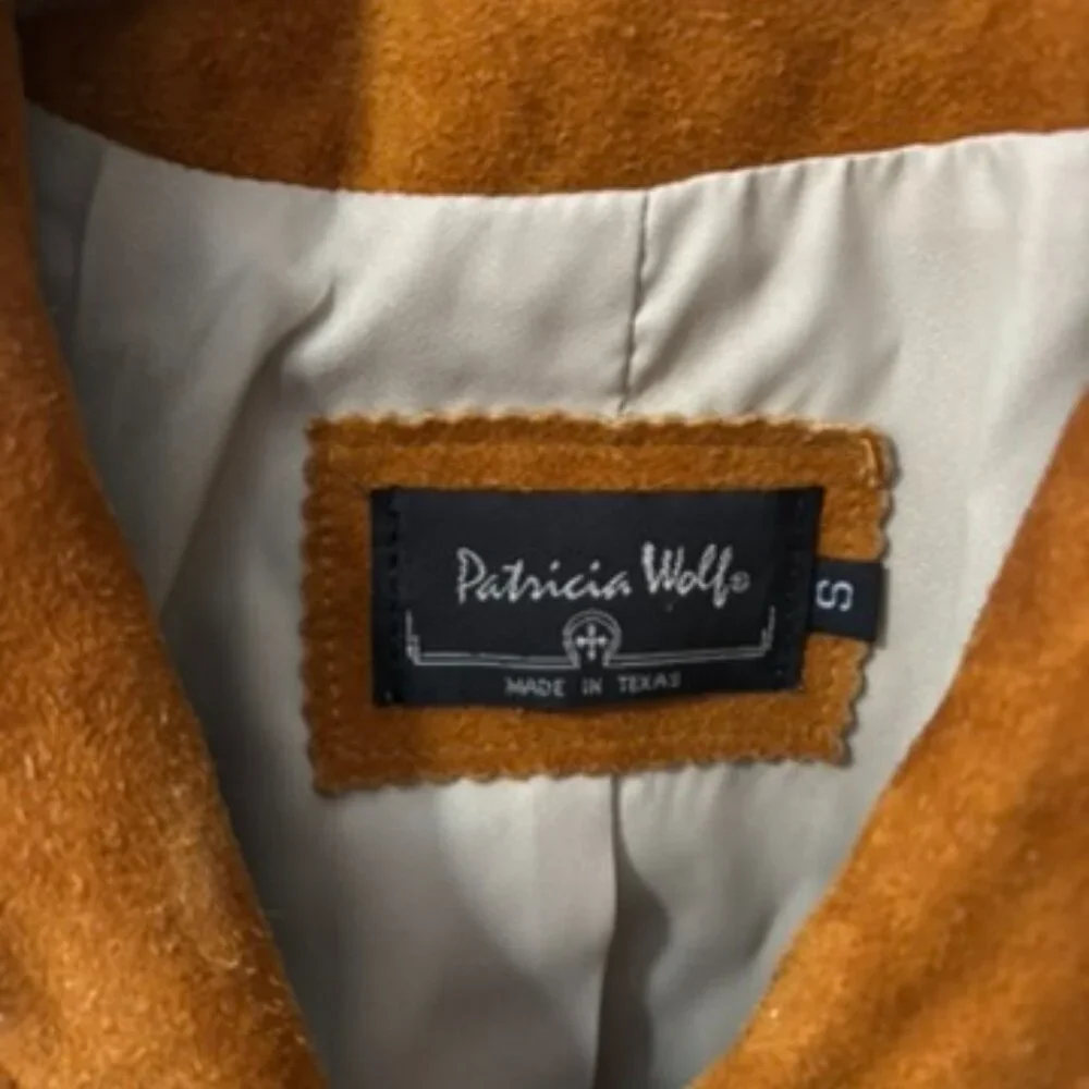 Rare Patricia Wolf Hand Painted Suede Fringe Jacket Western Made in Texas Small - Picture 9 of 10